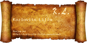 Kozlovits Lilla névjegykártya